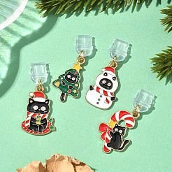 Christmas Theme Alloy Enamel Charm Mobile Straps&nbsp;HJEW-JM03452