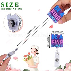 Glittered Plastic Retractable Badge Reel&nbsp;AJEW-SZ0002-44F