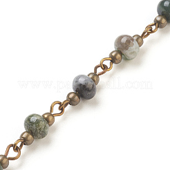 Handmade Natural & Synthetic Mixed Stone Beaded Chains&nbsp;AJEW-JB00444