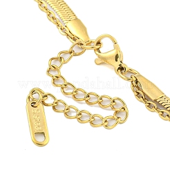 Ion Plating(IP) 304 Stainless Steel Pave Clear Cubic Zirconia Double Layer Necklaces&nbsp;LS-NJEW-S426-01G