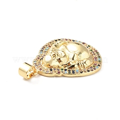 Rack Plating Brass Micro Pave Cubic Zirconia Pendants&nbsp;KK-F852-16G