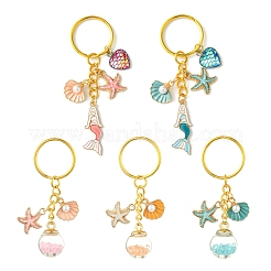 Glass Bottle with Glass Rhinestone & Alloy Enamel Keychain&nbsp;KEYC-FZ00019