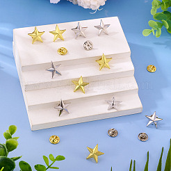 12Pcs 2 Colors Zinc Alloy Star Brooch&nbsp;FIND-TA0008-16
