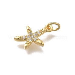 Brass Micro Pave Clear Cubic Zirconia Charms&nbsp;KK-D431-053D-G