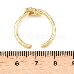 Brass Micro Pave Cubic Zirconia Finger Rings&nbsp;RJEW-C153-01G-02