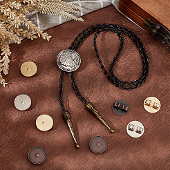 12Pcs 3 Styles Alloy Bolo Tie Slides Clasp Cabochon Settings&nbsp;FIND-PH0018-03