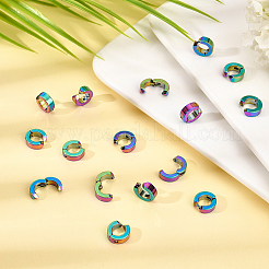 12Pairs PVD Vacuum Plating 304 Stainless Steel Clip-on Earring Findings&nbsp;STAS-UN0030-44