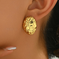 201 Stainless Steel Irregular Oval Stud Earrings&nbsp;QM7166-2