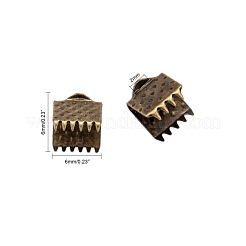 Iron Ribbon Crimp Ends&nbsp;E004Y-6x6mm-M