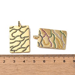 Brass Micro Pave Colorful Cubic Zirconia Pendants&nbsp;KK-R162-041G