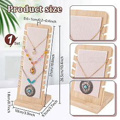 Bamboo Wood Jewelry Collection Necklace Display Stand&nbsp;ODIS-WH0005-06