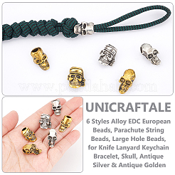 24Pcs 6 Styles Alloy EDC European Beads&nbsp;FIND-UN0002-97