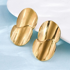 Flat Round 304 Stainless Steel Stud Earrings&nbsp;EJEW-F357-04G