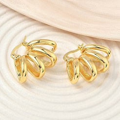Spiral Brass Hoop Earrings&nbsp;EJEW-F389-04G