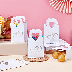 Silver Stamping Heart Packaging Handbag Holder&nbsp;LS-KBAG-WH0045-05A
