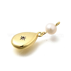 Brass Micro Pave Cubic Zirconia Pendants&nbsp;KK-Z093-25G