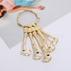 Halloween Themed Skull Alloy Full Hand Ring Bracelet&nbsp;BJEW-L680-01G