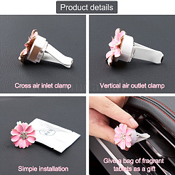 6 Sets 2 Style Zinc Alloy with Rhinestones Car Perfume Decoration Set&nbsp;DIY-BT0001-24