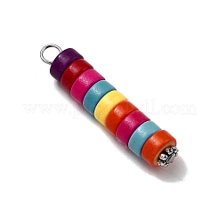 Dyed Synthetic Turquoise Column Pendants&nbsp;PALLOY-JF04536-01