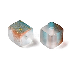 Frosted Glass Beads with Golden Glitter Powder&nbsp;X1-DGLA-NH001-8mm-01F