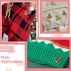9Pcs 9 Styles Christmas Tree Enamel Pins&nbsp;JEWB-CJ0003-28