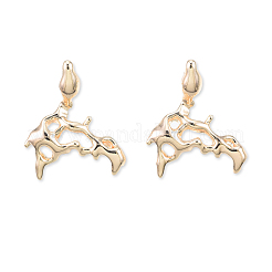 Brass Twist Dangle Stud Earrings for Women&nbsp;EJEW-N012-49LG