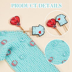 6Pcs 6 Styles Medical Theme Silicone Beads Knitting Needle Protectors/Knitting Needle Stoppers&nbsp;DIY-NB0010-41