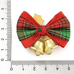 Cloth & Iron Christmas Bowknot Bell Hanging Ornaments &nbsp;HJEW-S004-01A