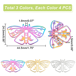 12Pcs 3 Colors 304 Stainless Steel Pendants&nbsp;STAS-UN0038-88