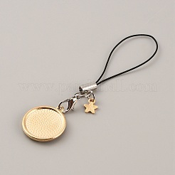 Cute Cartoon Star/Moon Alloy Enamel Mobile Straps Lanyards&nbsp;HJEW-WH0068-07F