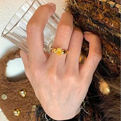 Brass with Cubic Zirconia Finger Rings for Women&nbsp;FS-WG7ACD5-01