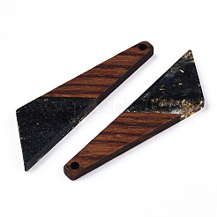 Transparent Resin & Walnut Wood Pendants&nbsp;RESI-N039-70C