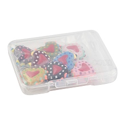 8Pcs 8 Colors Painted Glass Beads Bumpy Beads Heart&nbsp;LAMP-FS0001-50