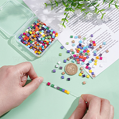 360Pcs 18 Colors 2-Hole Opaque Glass Seed Beads&nbsp;SEED-HY0001-27