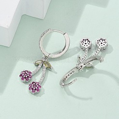 Brass Cubic Zirconia Hoop Earrings&nbsp;EJEW-R016-16P