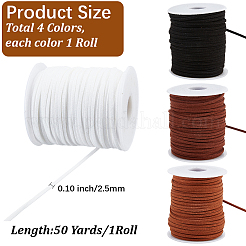 4 Rolls 4 Colors Flat Faux Suede Cord&nbsp;LW-CL0001-04B