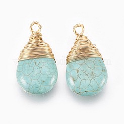 Natural Howlite Pendants&nbsp;G-P405-H01
