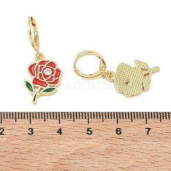 Valentine's Day Brass Enamel Hoop Earrings for Women&nbsp;EJEW-G464-01G-01