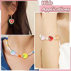 30Pcs 6 Styles Heart Print Opaque Acrylic Beads&nbsp;FIND-CJ0004-62