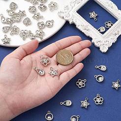 50Pcs 5 Styles Plastic with Resin Rhinestone Pendants&nbsp;KY-CJ0001-94