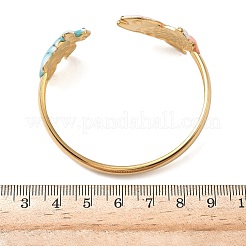 Ocean 304 Stainless Steel Enamel Cuff Bangles for Women&nbsp;LS-BJEW-F518-02H-G