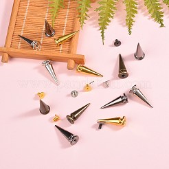 40Ssets 4 Colors Alloy Spikes Screwback Studs&nbsp;PALLOY-SZ0001-24