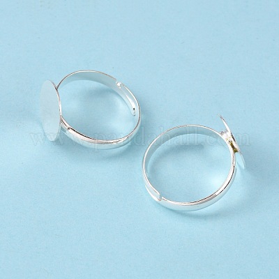 Brass Pad Ring Bases&nbsp;KK-EC022-12mm-S-RS-1