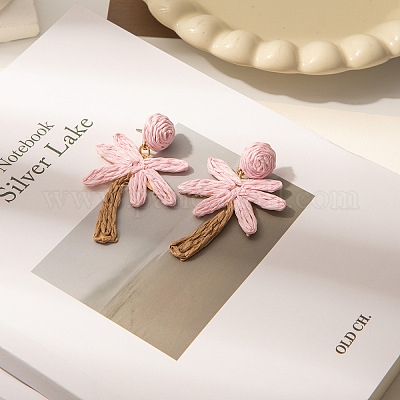 Raffia Dangle Stud Earrings&nbsp;WGDAA6F-03-1