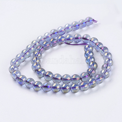 Electroplate Glass Beads Strands&nbsp;GLAA-K025-FR-8mm-A02-1