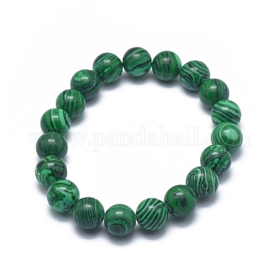 Synthetic Malachite(Dyed) Bead Stretch Bracelets&nbsp;BJEW-K212-C-031-1