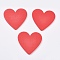 Wood Cabochons, Heart, Red, 46.5x48x2.5mm
