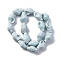 Ocean Series Handmade Porcelain Beads, Conch, Sky Blue, 21.5~22x14~14.5x11~11.5mm, Hole: 2mm, about 18pcs/strand, 14.06'''~14.17''(35.7~36cm)