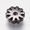 Brass Micro Pave Cubic Zirconia Beads, Cadmium Free & Lead Free, Gear, Black, Gunmetal, 6.5x2.5mm, Hole: 1mm