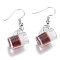 Resin Draft Beer Dangle Earring, with Platinum Plated Iron Earring Hooks, Coffee, 35mm, Pin: 1mm